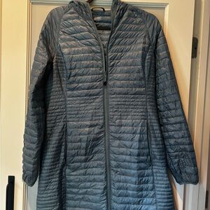 L.L. Bean Gray Quilted Puffer Coat with Hood